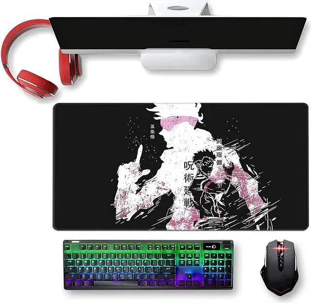 Alt view image 2 of 7 - Large Anime Mouse Pad for Desk Gaming Mousepad Computer Non-Slip Long Mouse Mat 15.8x29.5 in