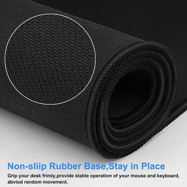 Alt view image 4 of 7 - Gaming Mouse Pad, Large Mouse Pad Size 27.5x11.8 Thickness 0.12 inches,Premium-Textured Non-Slip & Waterproof Computer Mousepad with Stitched Edges for Gaming, Office & Home-70x30 Black