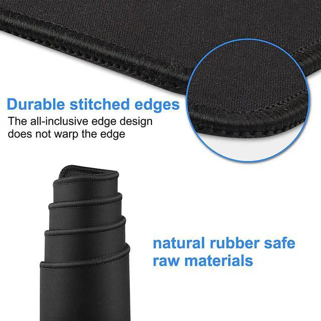 Alt view image 5 of 7 - Gaming Mouse Pad, Large Mouse Pad Size 27.5x11.8 Thickness 0.12 inches,Premium-Textured Non-Slip & Waterproof Computer Mousepad with Stitched Edges for Gaming, Office & Home-70x30 Black