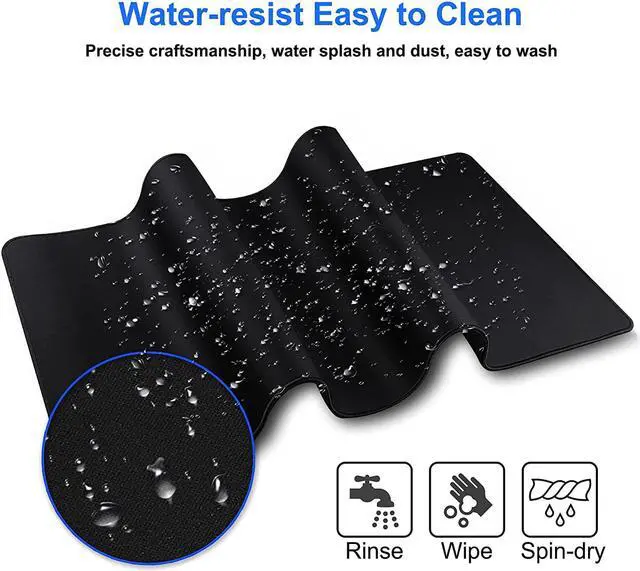 Alt view image 6 of 7 - Gaming Mouse Pad, Large Mouse Pad Size 27.5x11.8 Thickness 0.12 inches,Premium-Textured Non-Slip & Waterproof Computer Mousepad with Stitched Edges for Gaming, Office & Home-70x30 Black