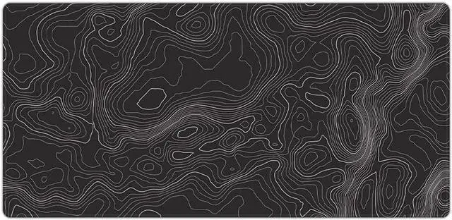 Alt view image 2 of 7 - Large Gaming Mouse Pad Topographic Map Lines Contour Geographic Computer Keyboard Mouse Mat Desk Pad Non-Slip Desk Mat for Home Office Gaming Work, 35.4x15.7 in