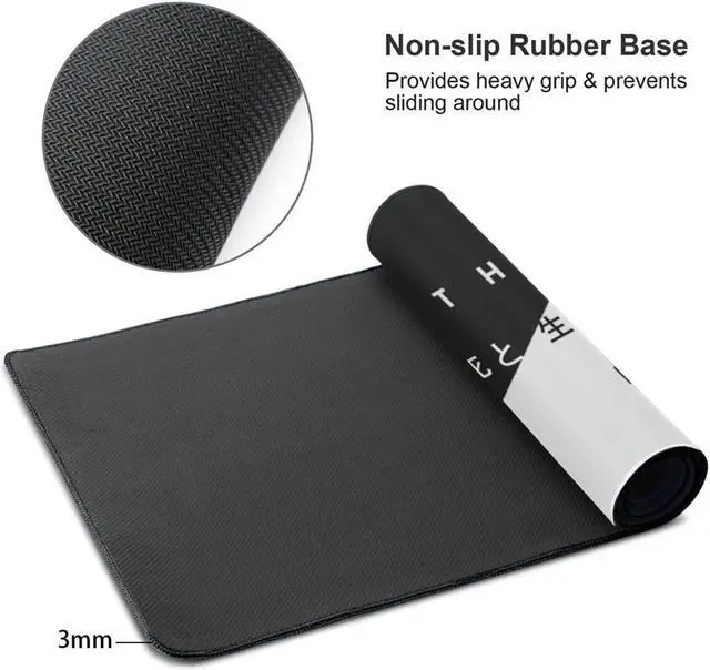 Alt view image 2 of 6 - Japanese Black and White Cherry Blossom Gaming Mouse Pad XL Extended Large Mouse Mat Desk Pad Stitched Edges Mousepad Long Non-Slip Rubber Base Mice Pad 31.5 X 11.8 Inch
