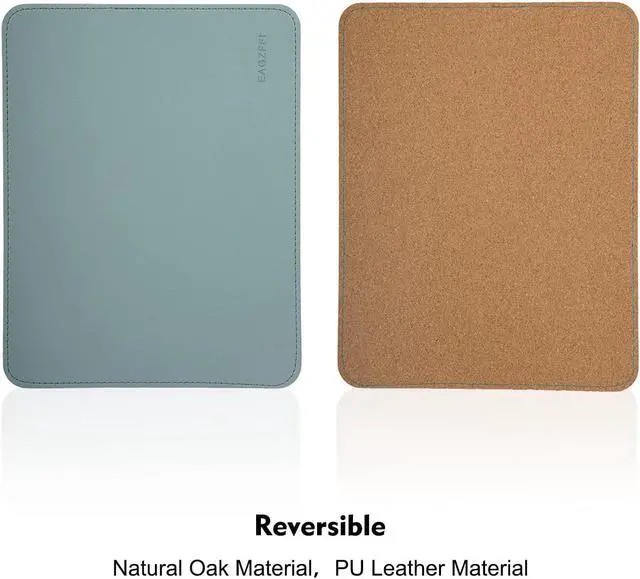 Alt view image 2 of 6 - Leather Mouse Pad Wood Mouse Pad Double Side Mouse Pad Stitched Edges Equipped with Coaster Mouse Pads for Laptop Office & Home 1 Pack 8inch11inch (Sierra Blue)