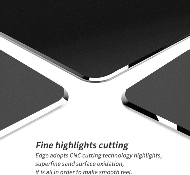 Alt view image 6 of 6 - Hard Metal Aluminum Mouse Pad Clear Modern Smooth Magic Ultra Thin Double Side Design Mouse Mat Waterproof Fast and Accurate Control Compatible for Gaming and Office Black 9.05X7.08 Inch