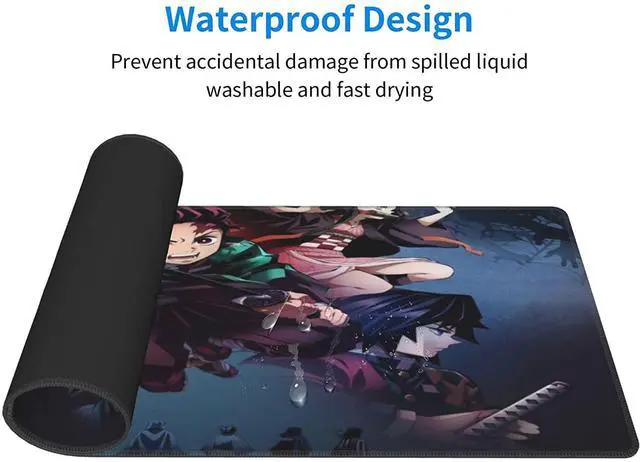 Alt view image 3 of 7 - Anime Mouse Mat Gaming Mouse Pad, Extended Gaming Mouse Pad with Durable Stitched Edge,Waterproof Non-Slip Base,Best Gaming Mouse Pad for Gamer, Computer,Laptop, 11.8"x23.6"x0.12", Black