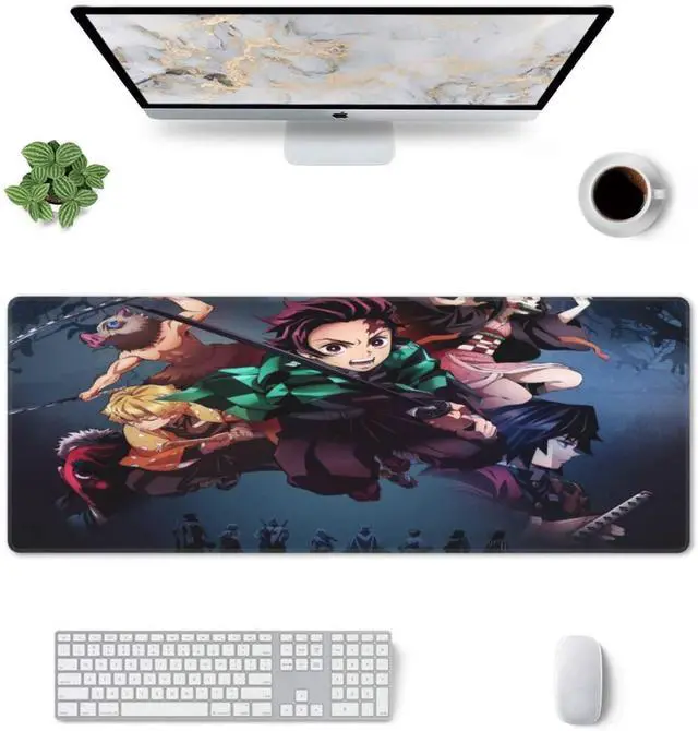 Alt view image 2 of 7 - Anime Mouse Mat Gaming Mouse Pad, Extended Gaming Mouse Pad with Durable Stitched Edge,Waterproof Non-Slip Base,Best Gaming Mouse Pad for Gamer, Computer,Laptop, 11.8"x23.6"x0.12", Black