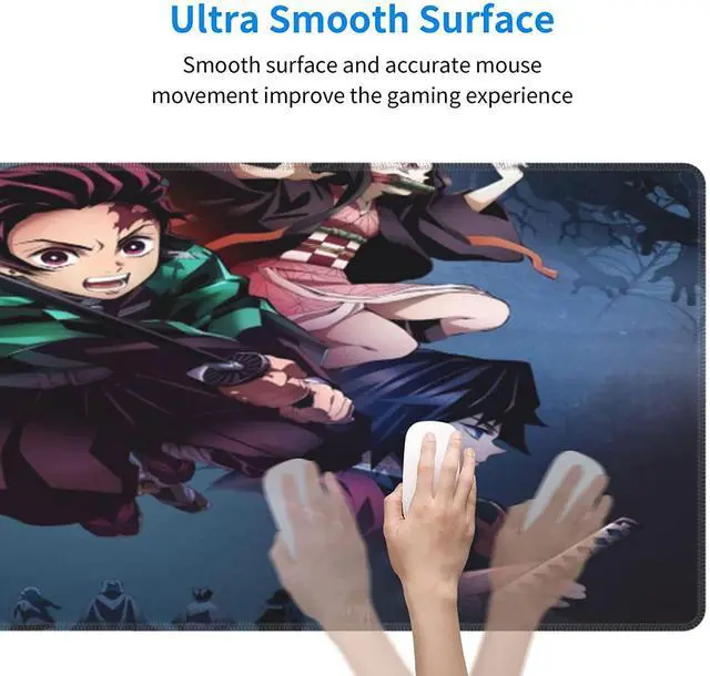 Alt view image 4 of 7 - Anime Mouse Mat Gaming Mouse Pad, Extended Gaming Mouse Pad with Durable Stitched Edge,Waterproof Non-Slip Base,Best Gaming Mouse Pad for Gamer, Computer,Laptop, 11.8"x23.6"x0.12", Black