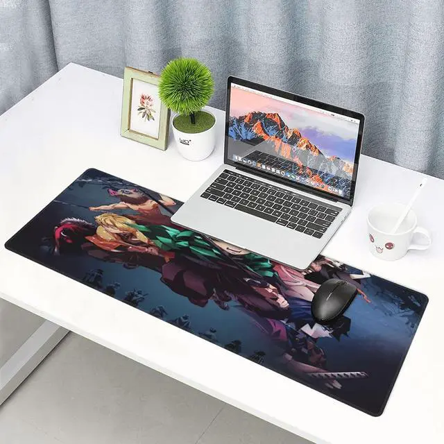 Alt view image 7 of 7 - Anime Mouse Mat Gaming Mouse Pad, Extended Gaming Mouse Pad with Durable Stitched Edge,Waterproof Non-Slip Base,Best Gaming Mouse Pad for Gamer, Computer,Laptop, 11.8"x23.6"x0.12", Black