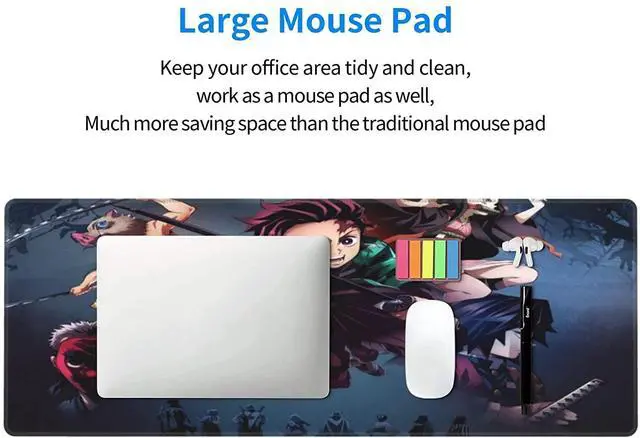 Alt view image 6 of 7 - Anime Mouse Mat Gaming Mouse Pad, Extended Gaming Mouse Pad with Durable Stitched Edge,Waterproof Non-Slip Base,Best Gaming Mouse Pad for Gamer, Computer,Laptop, 11.8"x23.6"x0.12", Black