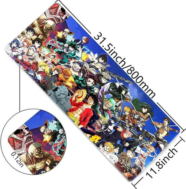 Alt view image 2 of 6 - Anime Character Mouse Pad for Computer - Anime Gaming Large Mouse Pad Non Slip Rubber Mat for Computers, Desktop PC Laptop Office Big Mouse Pad 31.5x11.8x0.12inch