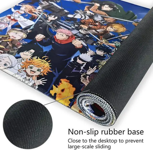 Alt view image 3 of 6 - Anime Character Mouse Pad for Computer - Anime Gaming Large Mouse Pad Non Slip Rubber Mat for Computers, Desktop PC Laptop Office Big Mouse Pad 31.5x11.8x0.12inch