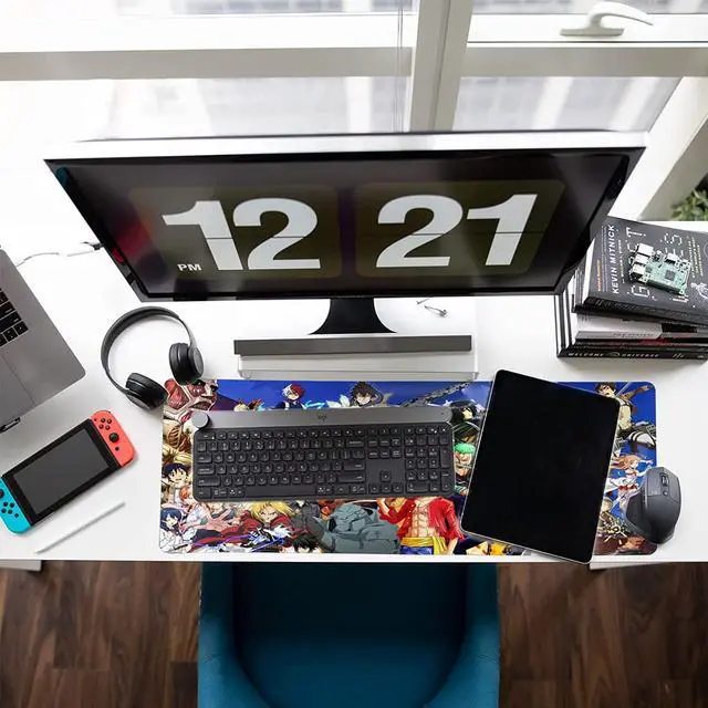 Alt view image 5 of 6 - Anime Character Mouse Pad for Computer - Anime Gaming Large Mouse Pad Non Slip Rubber Mat for Computers, Desktop PC Laptop Office Big Mouse Pad 31.5x11.8x0.12inch