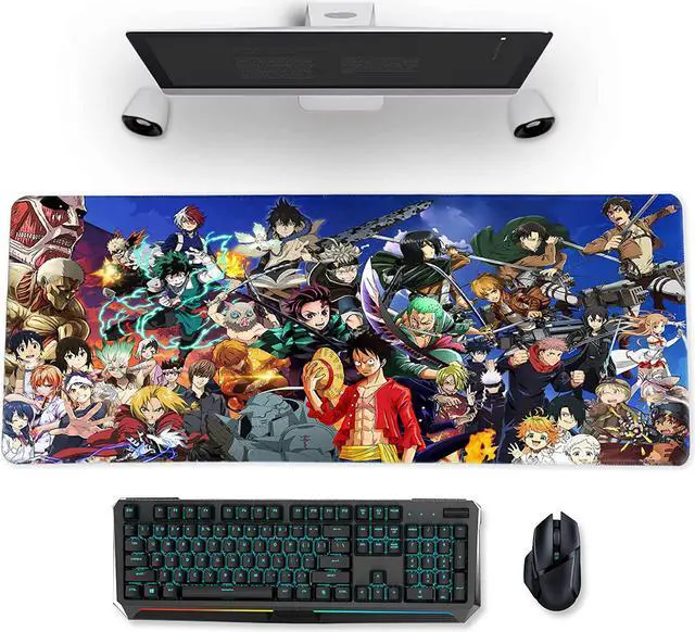 Main image of Anime Character Mouse Pad for Computer - Anime Gaming Large Mouse Pad Non Slip Rubber Mat for Computers, Desktop PC Laptop Office Big Mouse Pad 31.5x11.8x0.12inch