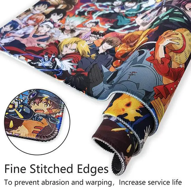 Alt view image 4 of 6 - Anime Character Mouse Pad for Computer - Anime Gaming Large Mouse Pad Non Slip Rubber Mat for Computers, Desktop PC Laptop Office Big Mouse Pad 31.5x11.8x0.12inch