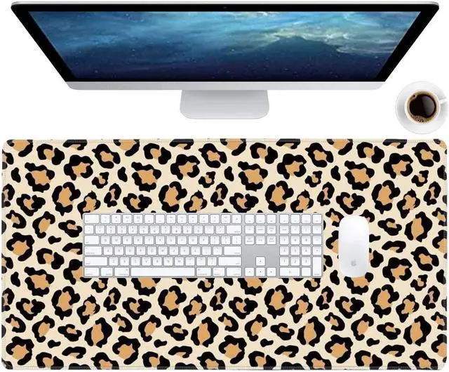Main image of Large Gaming Mouse Pad XXL[30% Large] Mouse Pad Extended Mouse Pad for Laptop Computer Big Keyboard MousePads Full Desk Large Big Mouse Pad with Stitched Edges(31.5“x15.8“x0.12“) (Leopard)