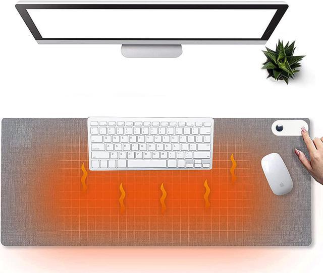 FKWin Heated Desk Pad, PU Leather Large Heated Mouse Pad, 3 Speeds Touch  Control Warm Desk Pad, 31 x 13 Heated Desk Mat, Heated Keyboard Pad for