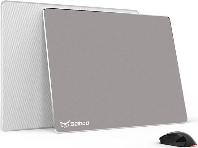 Seihoo Metal Aluminum Mouse Pad Premium Hard Double Side Waterproof Ultra  Smooth Office Supplies Blap Mousepad Fast and Accurate Control for Office  and Game Laptop (Grey, 9.45x7.87in) 