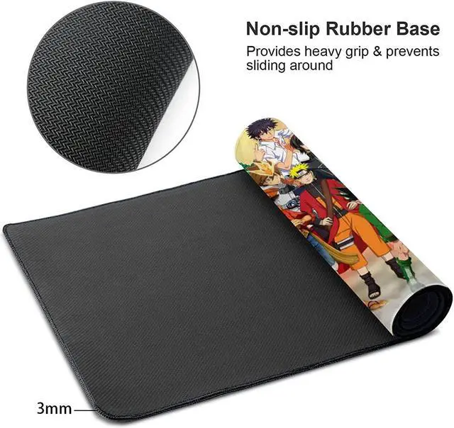 Alt view image 4 of 7 - Large Mouse Pad, Extended Gaming Mousepad Non-Slip Base Keyboard Pad,Desk Mat 24" x 14" in, Anime Mouse Pad (Japanese Anime Manga Hero)