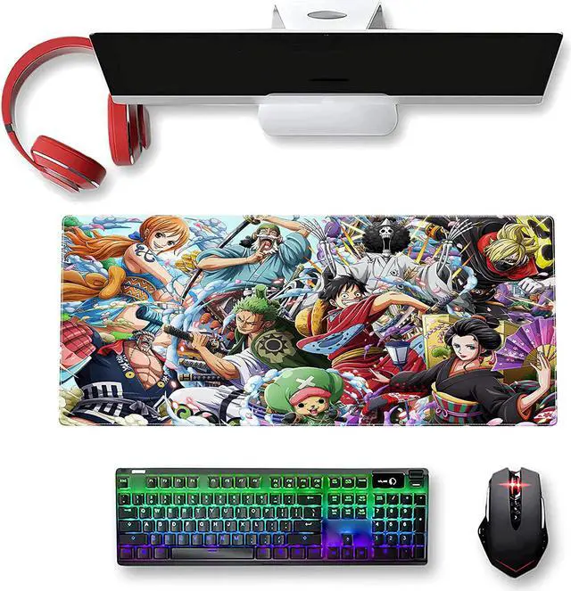 Alt view image 2 of 4 - SULANFEI Anime Mouse Mat, Classic Japanese Anime One Piece Members Mouse Pad Large Gaming Mouse Pad Mouse Pad for Office Supplies Non-Slip Rubber Computer Game Mouse Mat 24 in X 14 in