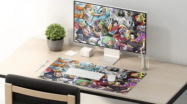 Alt view image 3 of 4 - SULANFEI Anime Mouse Mat, Classic Japanese Anime One Piece Members Mouse Pad Large Gaming Mouse Pad Mouse Pad for Office Supplies Non-Slip Rubber Computer Game Mouse Mat 24 in X 14 in