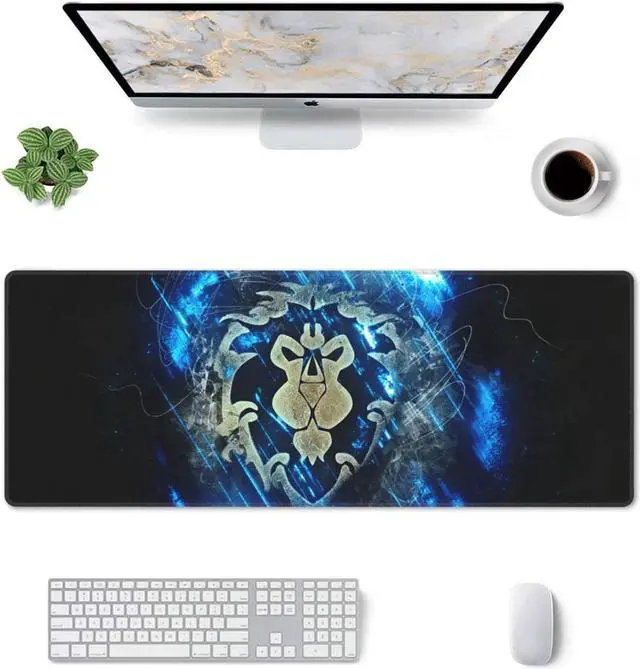 Alt view image 3 of 7 - Black Extended Gaming Mouse Pad Computer Keyboard Mat with Stitched Edges for Gamer Office Home 31.5X 11.8 in