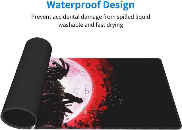 Alt view image 5 of 7 - Japanese Moon Mouse Pad XL, Extended Large Gaming Desk Pad Mouse Mat, Stitched Edges Long Mousepad, 31.5 X 11.8 Inch