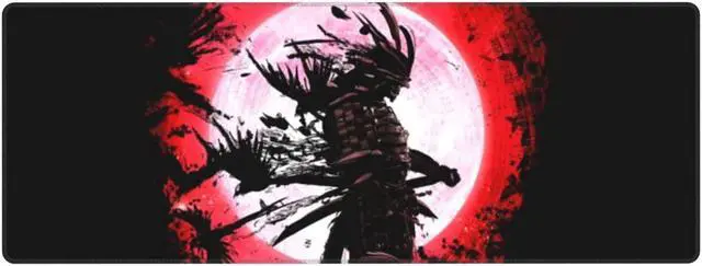 Main image of Japanese Moon Mouse Pad XL, Extended Large Gaming Desk Pad Mouse Mat, Stitched Edges Long Mousepad, 31.5 X 11.8 Inch