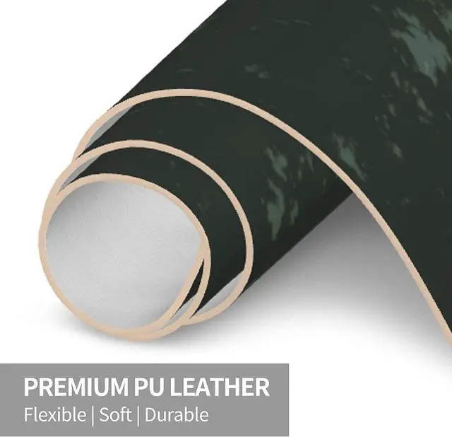 Alt view image 6 of 7 - Ink Painting Misty Forest Extended Gaming Mouse Pad PU Leather Non Slip Desk Mat Large Keyboard Mouse Mat Stitched Edges Rubber Base Waterproof for Gaming Office Home