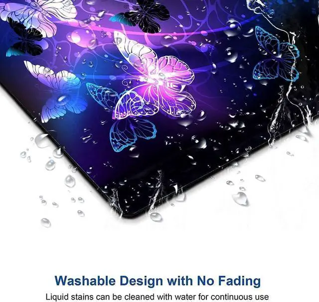 Alt view image 6 of 6 - Mouse Pad Gaming Mouse Pad Non-Slip Rubber Base Mouse Mat with Designs for Laptop Computer & Office 9.5 x 7.9 x 0.12 inches (Purple Butterflies)