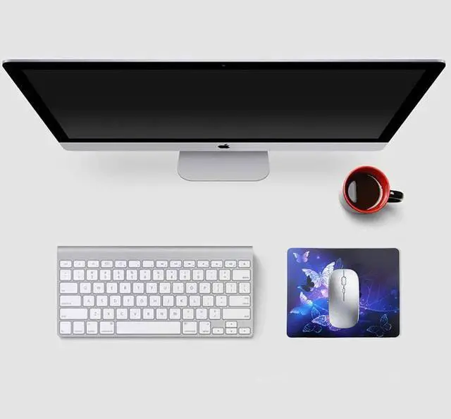 Alt view image 5 of 6 - Mouse Pad Gaming Mouse Pad Non-Slip Rubber Base Mouse Mat with Designs for Laptop Computer & Office 9.5 x 7.9 x 0.12 inches (Purple Butterflies)