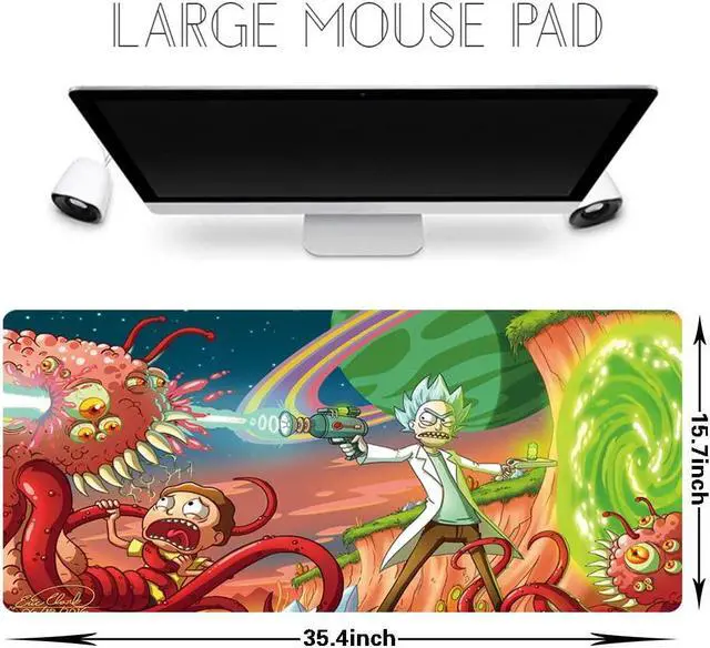 Alt view image 2 of 7 - Extended Mouse Pad Large Gaming Mouse Pad- 35.4x15.7inch Computer Keyboard Mouse Mat Non-Slip Mousepad Rubber Base and Stitched Edges for Game Players, Office, Study (Ruike/05)