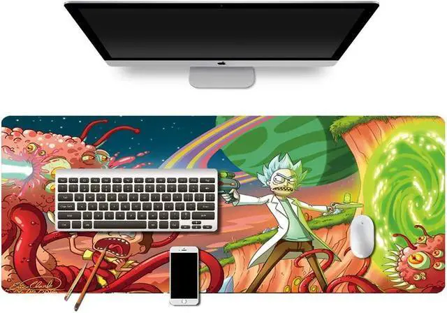 Alt view image 6 of 7 - Extended Mouse Pad Large Gaming Mouse Pad- 35.4x15.7inch Computer Keyboard Mouse Mat Non-Slip Mousepad Rubber Base and Stitched Edges for Game Players, Office, Study (Ruike/05)