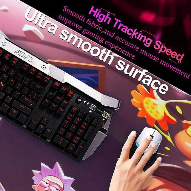 Alt view image 4 of 7 - Beoesa Extended Mouse Pad with Non-Slip Soft Rubber Base, Comfortable Extra Large Computer Mouse Mat with Stitched Edge for Home Office Desk Gaming Laptop Working Typing (90x40 rkguaiwu10)