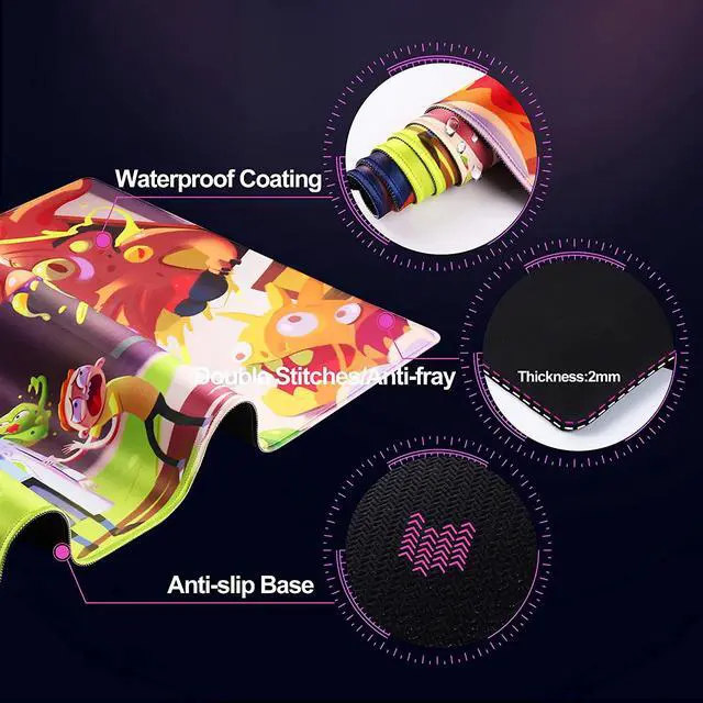 Alt view image 3 of 7 - Beoesa Extended Mouse Pad with Non-Slip Soft Rubber Base, Comfortable Extra Large Computer Mouse Mat with Stitched Edge for Home Office Desk Gaming Laptop Working Typing (90x40 rkguaiwu10)