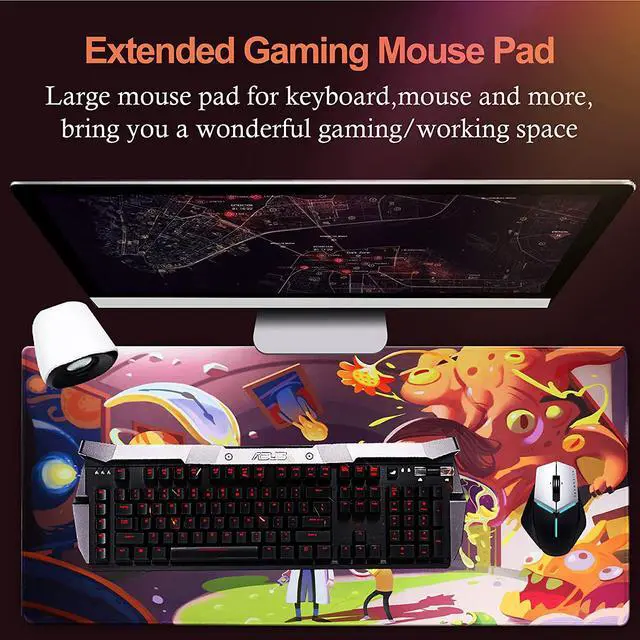 Alt view image 6 of 7 - Beoesa Extended Mouse Pad with Non-Slip Soft Rubber Base, Comfortable Extra Large Computer Mouse Mat with Stitched Edge for Home Office Desk Gaming Laptop Working Typing (90x40 rkguaiwu10)