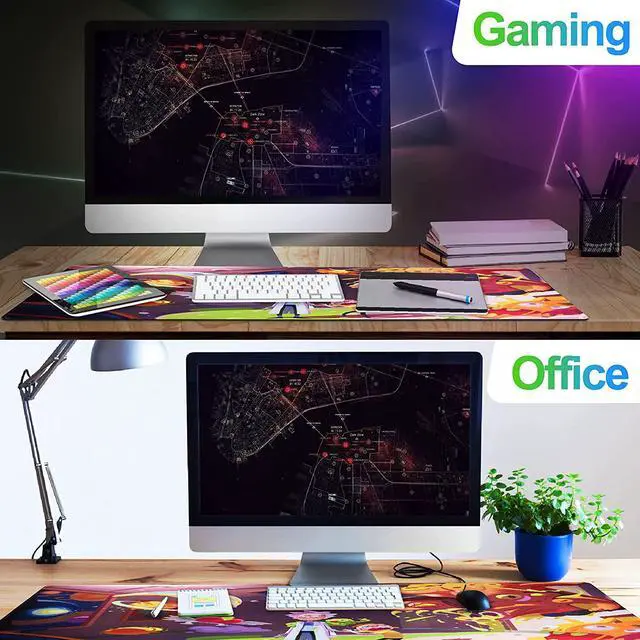Alt view image 7 of 7 - Beoesa Extended Mouse Pad with Non-Slip Soft Rubber Base, Comfortable Extra Large Computer Mouse Mat with Stitched Edge for Home Office Desk Gaming Laptop Working Typing (90x40 rkguaiwu10)