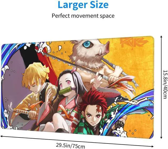 Alt view image 3 of 7 - Anime Mouse Pad Large Gaming Long Desk Keyboard Mat Non-Slip Mousepad for Computer Laptop 15.8x29.5 inch