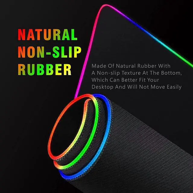 Alt view image 2 of 6 - ZZEW RGB Extended Gaming Mouse pad ,Precision Stitched Edge, Textured Mouse pad, Non-Slip Rubber Base, Waterproof Fabric, Large Gaming Mouse pad,Computer Keyboard Mouse Mat (35.4x15.7x0.16Inch)