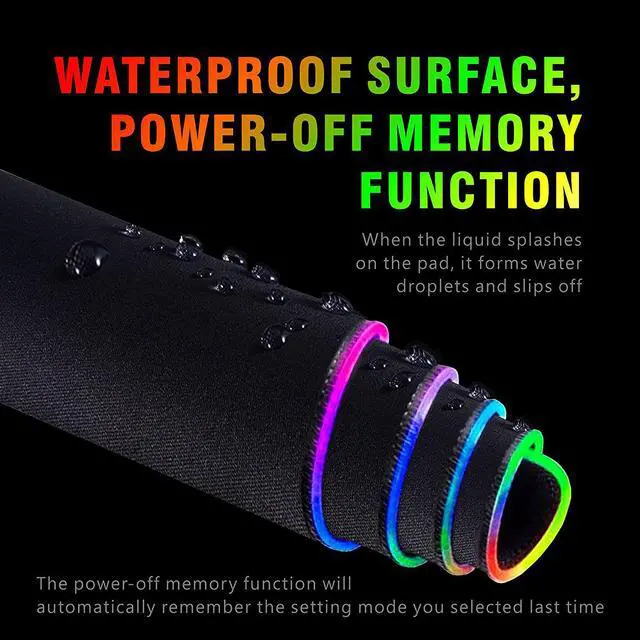 Alt view image 5 of 6 - ZZEW RGB Extended Gaming Mouse pad ,Precision Stitched Edge, Textured Mouse pad, Non-Slip Rubber Base, Waterproof Fabric, Large Gaming Mouse pad,Computer Keyboard Mouse Mat (35.4x15.7x0.16Inch)