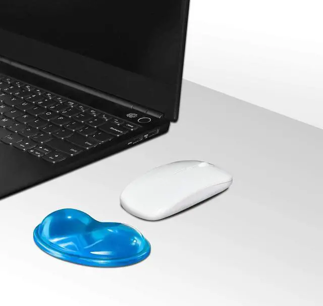 Alt view image 7 of 7 - Silicone Gel Wrist Rest Cushion Heart-Shaped Translucence Ergonomic Mouse Pad Cool Hand Pillow Effectively Reduce Wrist Fatigue Pain Blue 2 Pack