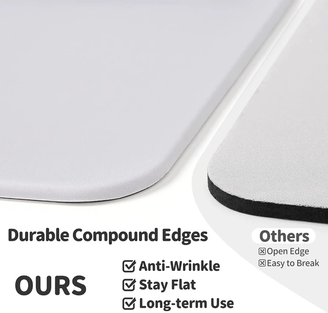 Alt view image 6 of 7 - Superfine Fiber Soft Memory Foam Ergonomic Mouse Pad with Wrist Rest Support, Comfortable Large Gray Mousepad with Non-Slip Base for Computer, Gaming, Office, etc