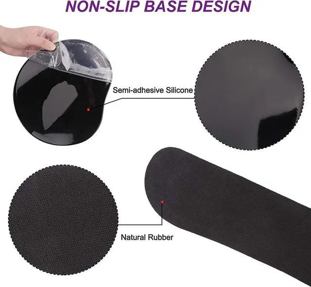 Alt view image 6 of 7 - ArtSo Upgraded Wrist Rest Support for Mouse Pad & Keyboard Ergonomic Gel Mousepad Non-Slip Rubber Base Home Office Pain Relief Easy Typing Cushion Neoprene Soft Memory Foam Purple Heart Butterfly