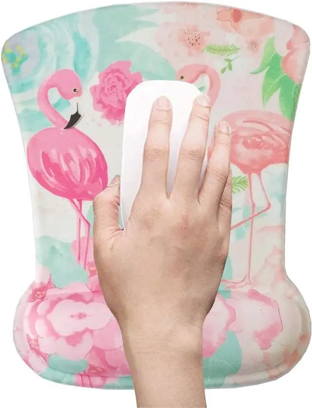 Alt view image 6 of 7 - HAPLIVES Ergonomic Keyboard Wrist Rest Pad and Mouse Pad Wrist Support Set with Non-Slip Backing Memory Form-Filled, Easy-Typing and Pain Relief for Gaming Office Computer Laptop (Pink Two Flamingos)