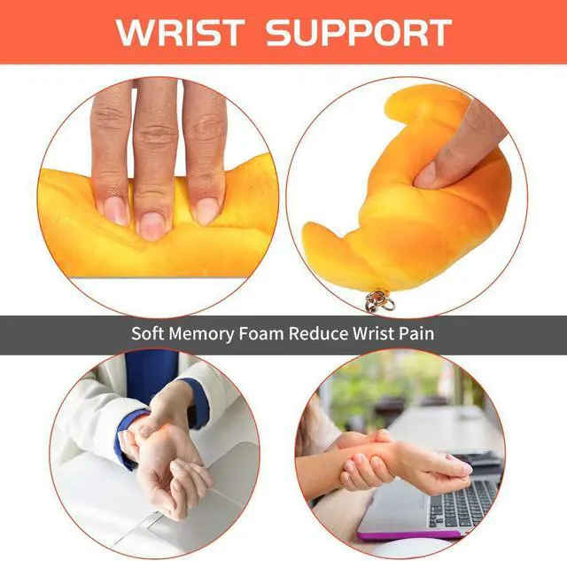 Alt view image 3 of 6 - Soft Toast Bread Baguette Shape Anti-Skid Keyboard Wrist Rest Support & Mouse Wrist Support for Office Computer Laptop& Mac Slow Bounces Back Foam for Easy Typing & Pain Relief