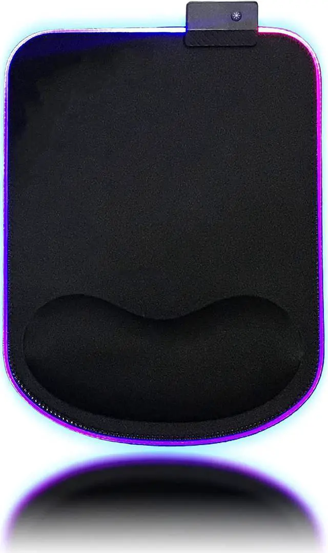 Main image of RGB LED Mouse pad with Ergonomic Wrist Rest Support Non-Slip Kawaii Mouse Pads 11.8 x 8.5 Gaming Wrist Pads Pain Relief and Easy Typing Gaming Notebook Computer Work and Game (Black)