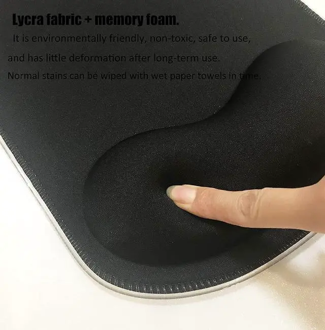 Alt view image 5 of 7 - RGB LED Mouse pad with Ergonomic Wrist Rest Support Non-Slip Kawaii Mouse Pads 11.8 x 8.5 Gaming Wrist Pads Pain Relief and Easy Typing Gaming Notebook Computer Work and Game (Black)