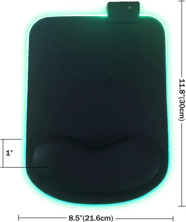 Alt view image 7 of 7 - RGB LED Mouse pad with Ergonomic Wrist Rest Support Non-Slip Kawaii Mouse Pads 11.8 x 8.5 Gaming Wrist Pads Pain Relief and Easy Typing Gaming Notebook Computer Work and Game (Black)