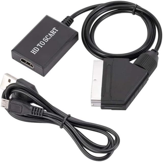 aIDS Illustrer Elevator Upscale Converter HDMI HDMI to SCART HDMI Input HD Link Cable Video Adapter  HDMI to SCART Adapter HDMI to SCART Converter HDMI to SCART Cable(Black)  Set-Top Boxes - Newegg.com