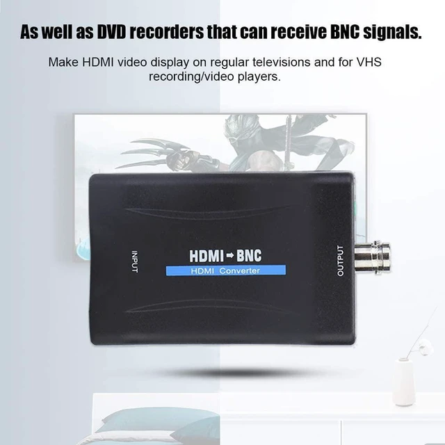 Alt view image 4 of 7 - Wisoqu HDMI to BNC Converter Video Adapter, with 3.5mm Audio Output, 480i 576i Resolution, Support NTSC/PAL Format for Full HD DVD/VHS/Video Player