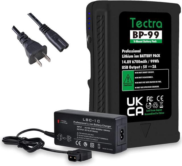 Tectra 99Wh 6700mAh BP-99 V Mount V-Lock Battery with D-tap Output
